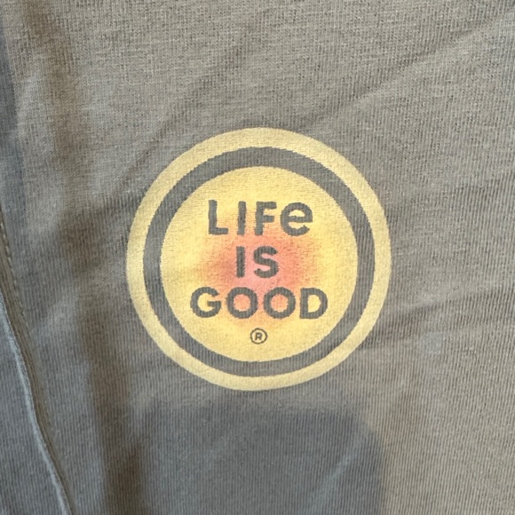 Life Is Good Slate Blue/Gray/Green Hooded Long-Sleeve Pullover - Picture 3 of 14